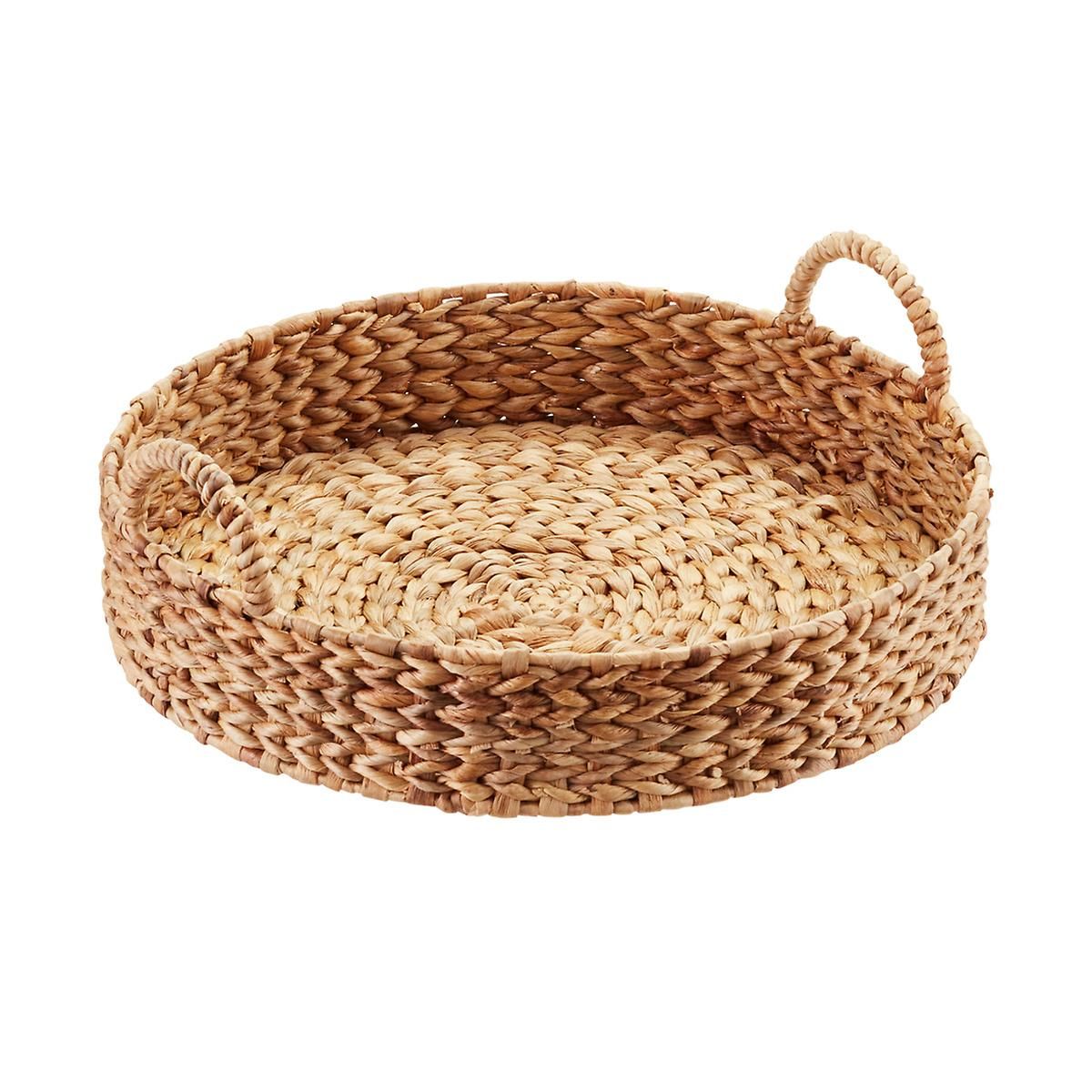 Round Water Hyacinth Basket with Handles ST212225